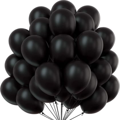 8" Black Latex Balloon - 50ct