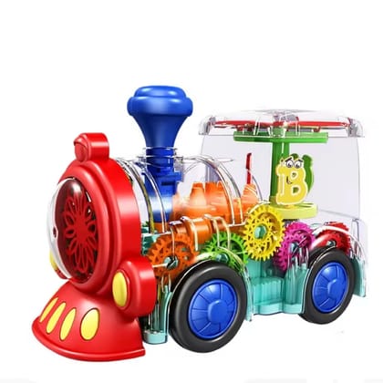 KTRS ENTERPRISE 360 degree rotation Blue Red Funny Music Light BO Train Kids Battery Operated Plastic Toys Car with music flashing light