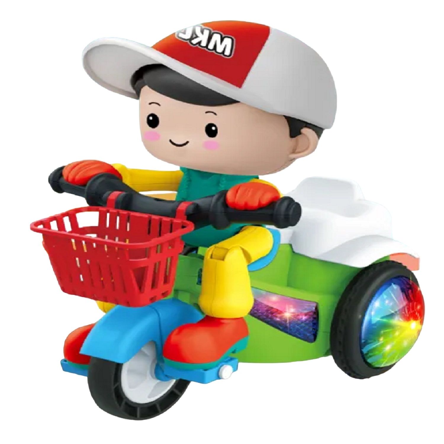 KTRS ENTERPRISE Electric Stunt Tricycle with Lighting and Music Battery Operated Stunt Three-Wheel Motorcycle Vehicle Toys for Kids