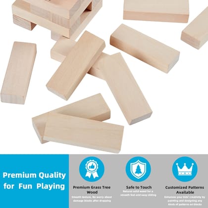 TOYWONDER Zenga Wooden 54 Wooden Building Block,Board Games, Party Game, Tumbling Tower Game for Kids and Adults, Tumbling Tower Games, Wooden Blocks Game,Stacking Game Challenging, Maths Game (Pack of 01)