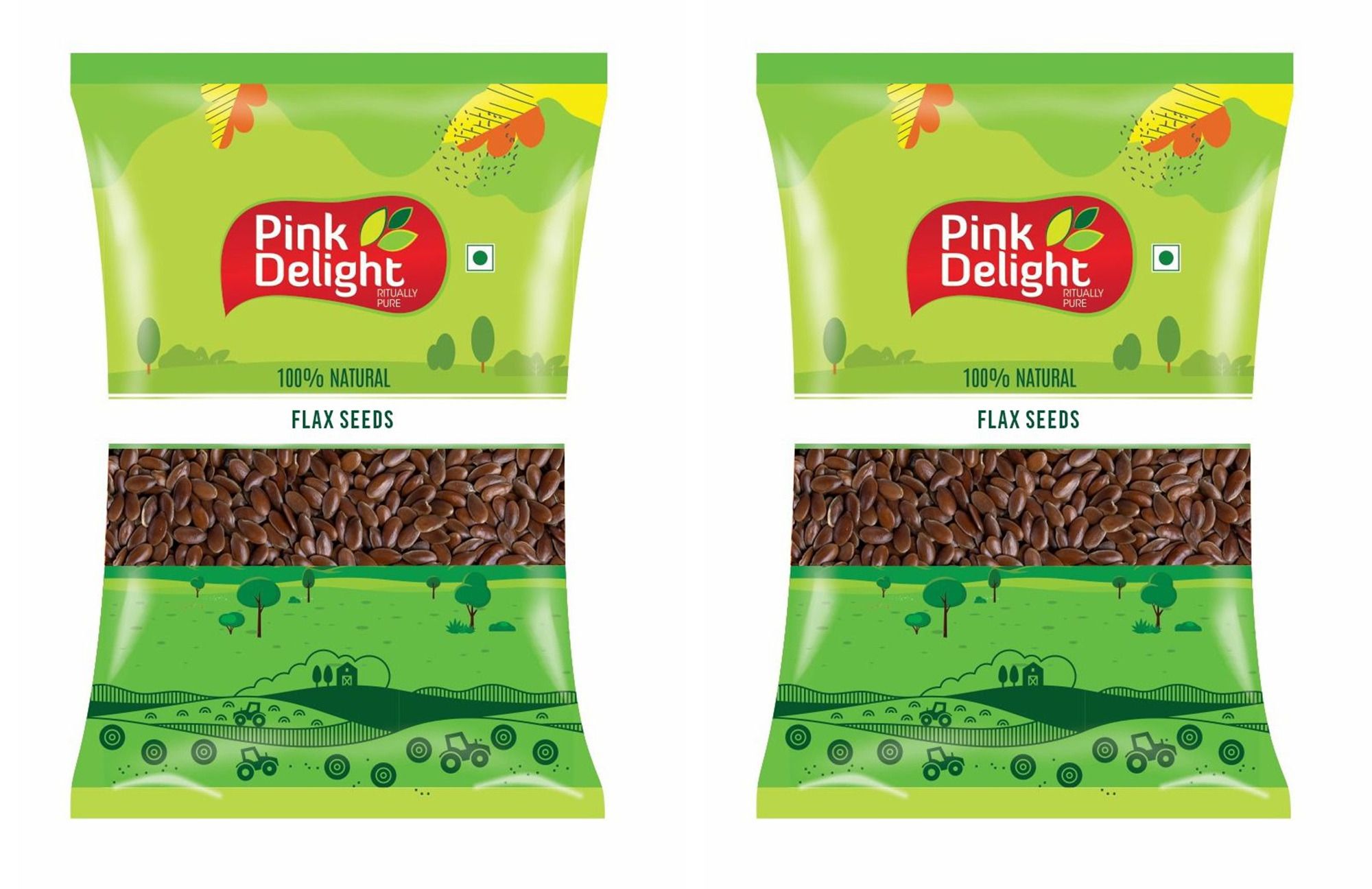 Pink Delight  | Flax (alsi) Seeds | Dried Seeds | 500 Gm Each | Pack of 2 | 1 Kg Pack