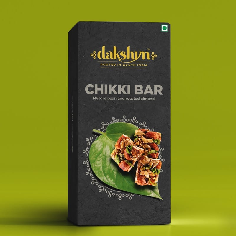 Dakshyn Chikki Bar - Mysore Paan & Roasted Almond (35g x 6 pack) | Premium Dry Fruit Chikki | Real Paan Bits | 100% Pure Jaggery | Soft Chikki - Crunchy, Not Hard | The Original Energy Bar