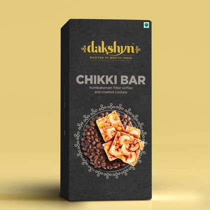 Dakshyn Chikki Bar - Kumbakonam Filter Coffee & Roasted Cashew (35g x 6 pack) | Premium Dry Fruit Chikki | Real Filter Coffee Brew | 100% Pure Jaggery | Soft Chikki - Crunchy, Not Hard | The Original Energy Bar