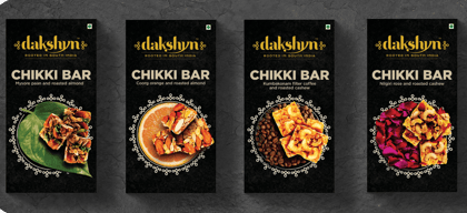 Dakshyn Chikki Bar Combo Box- Filter Coffee Cashew (35g x 3), Orange Almond (35g x 3), Paan Almond (35g x 3), Rose Cashew (35g x 3)