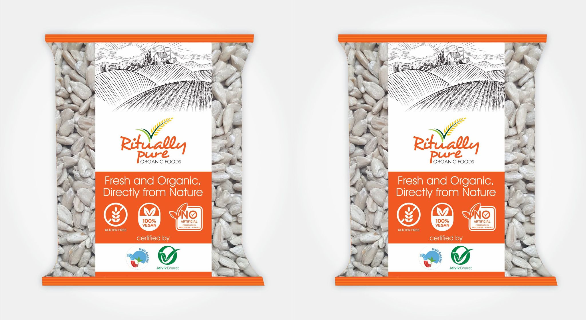 Ritually Pure 100% Organic | Sunflower Seeds | 500 Gm Each | Pack of 2 | 1 Kg Pack