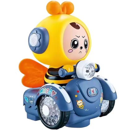 KTRS ENTERPRISE Changing face cartoon bee car 4 cute expressions electricity universal riding sound and light wholesale gifts kids toys