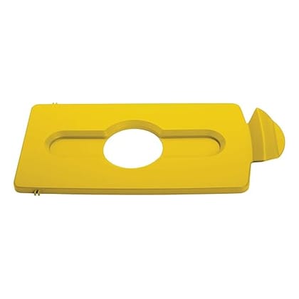 Rubbermaid Slim Jim Recycling Station Yellow Bottles/Cans Lid, 3.149" x 0.196" x 0.196"