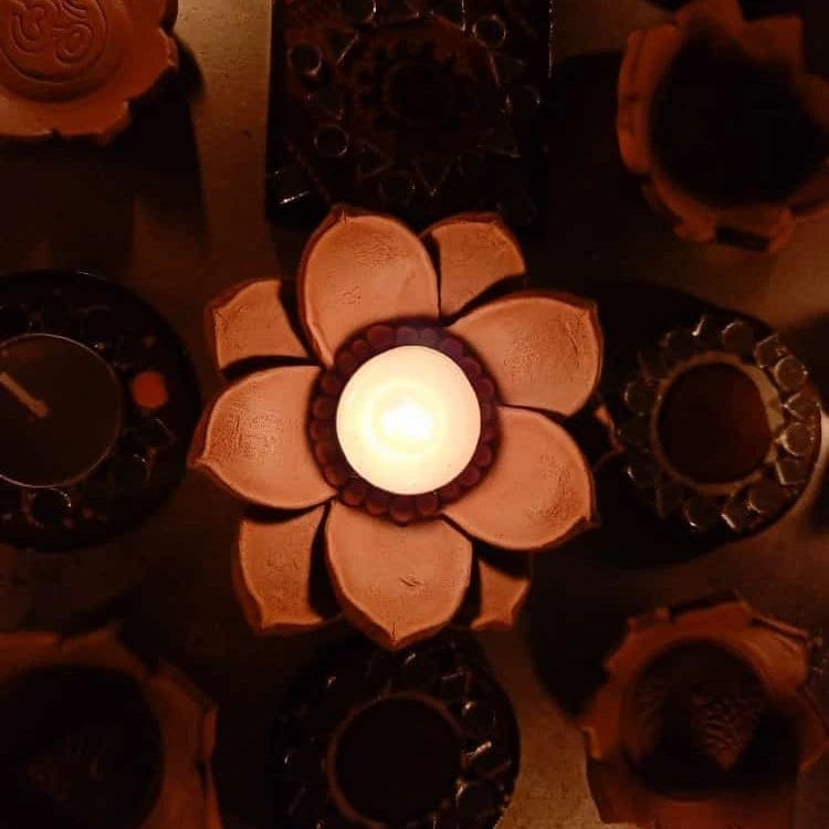 3-D Lotus Diya/Tealight Holder