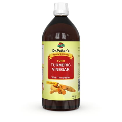 Dr. Patkar's Turmeric Vinegar with Black Pepper Extract | Immunity Booster for IBS & PCOS | Anti-Inflammatory Supplement with Natural Curcumin Extracts 500 ml