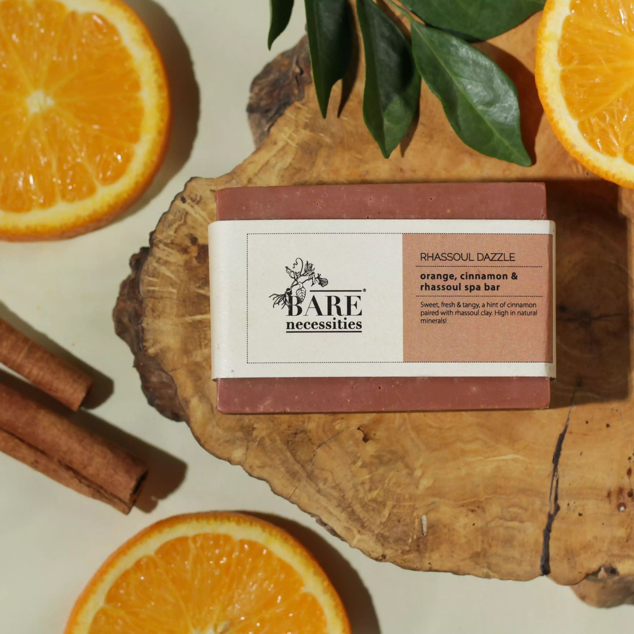 Bare Necessities Handmade Cold Processed Orange Cinnamon & Rhassoul Soap