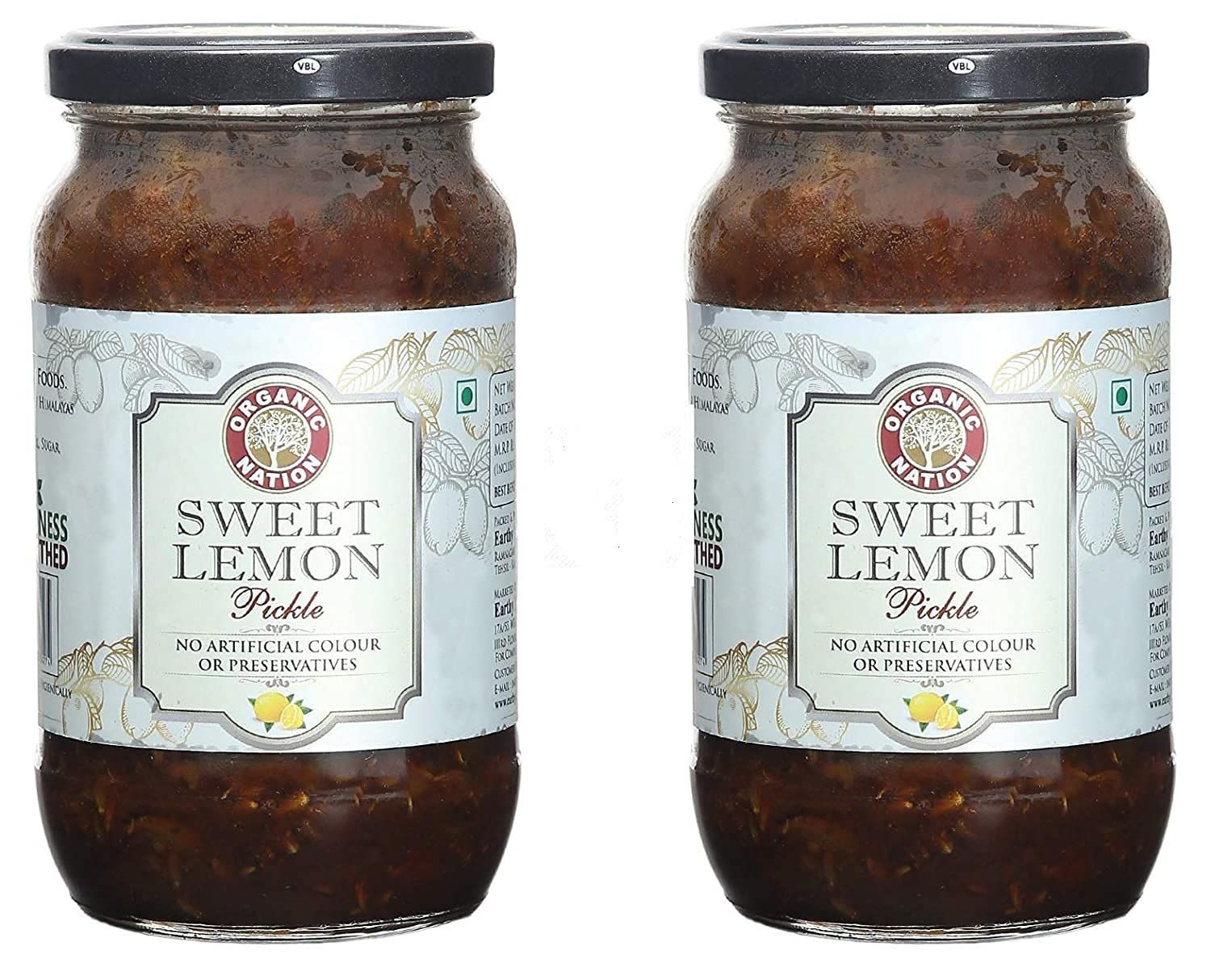 Organic Nation Sweet Lemon Pickle Pack Of 2