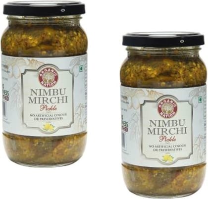 Organic Nation Nimbu Mirchi Pickle Pack Of 2