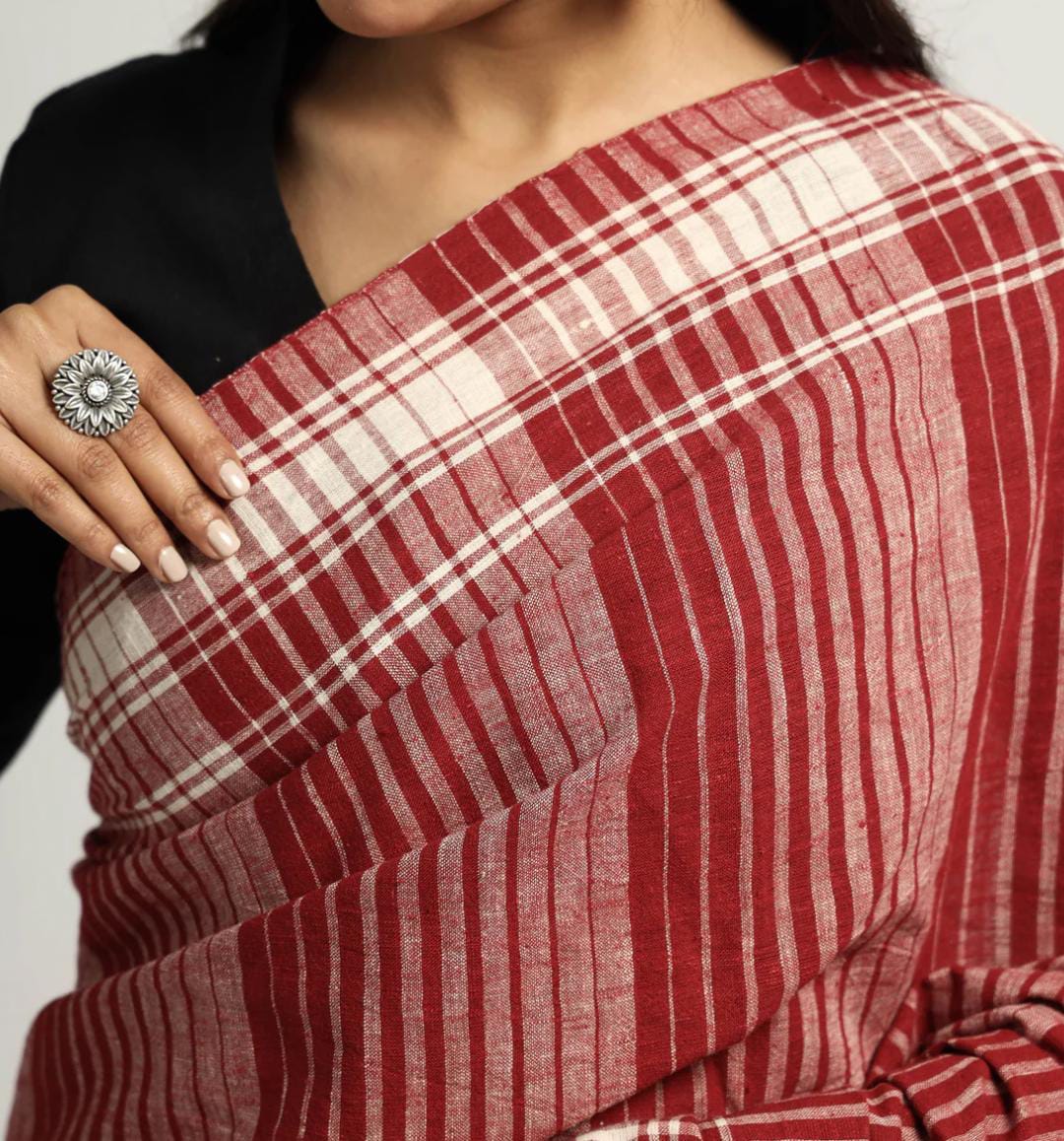 HANDLOOM PURE KALA COTTON BHUJODI SAREE