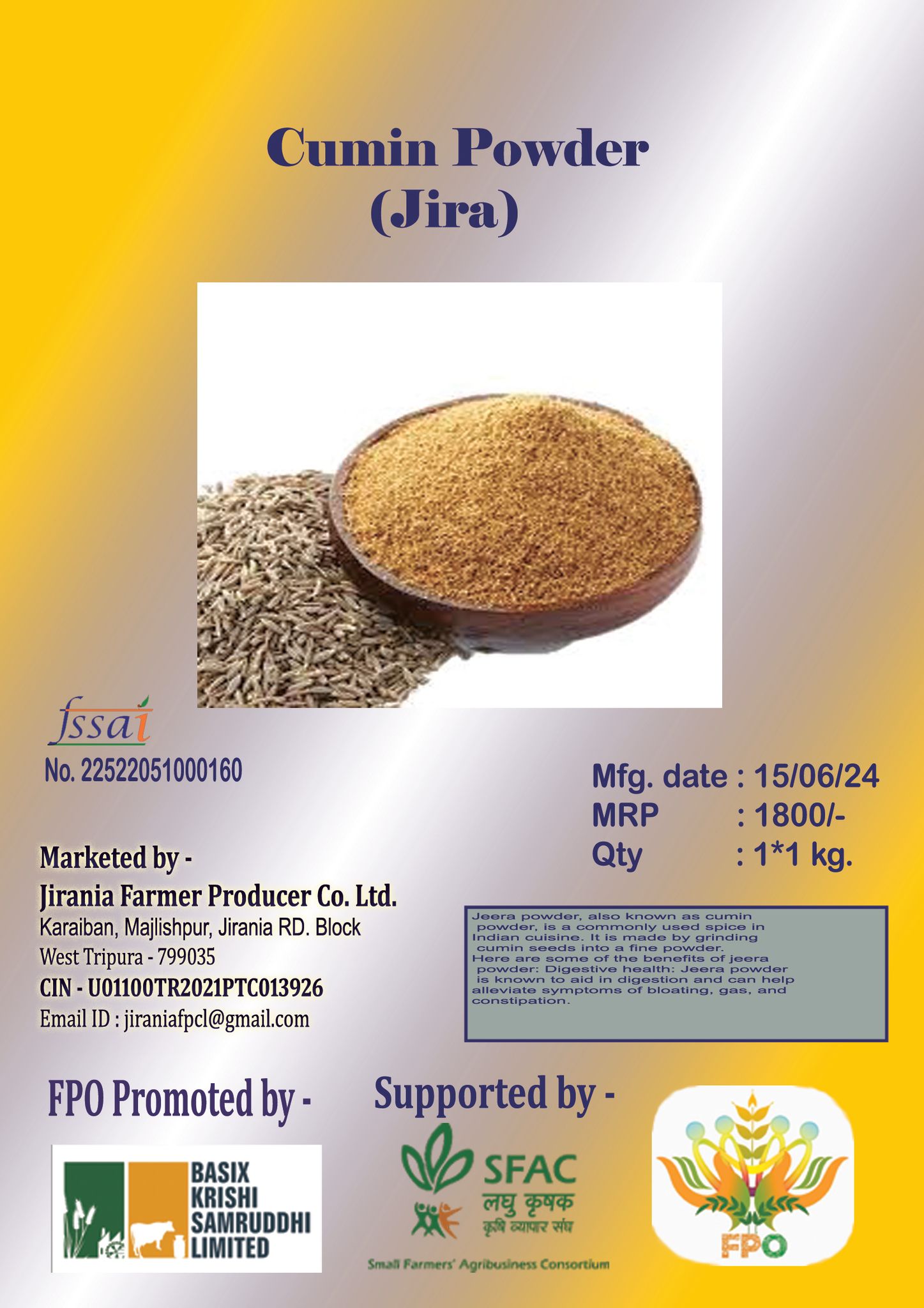 Jeera powder 1kg