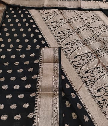 Pure banarasi silk muslin saree