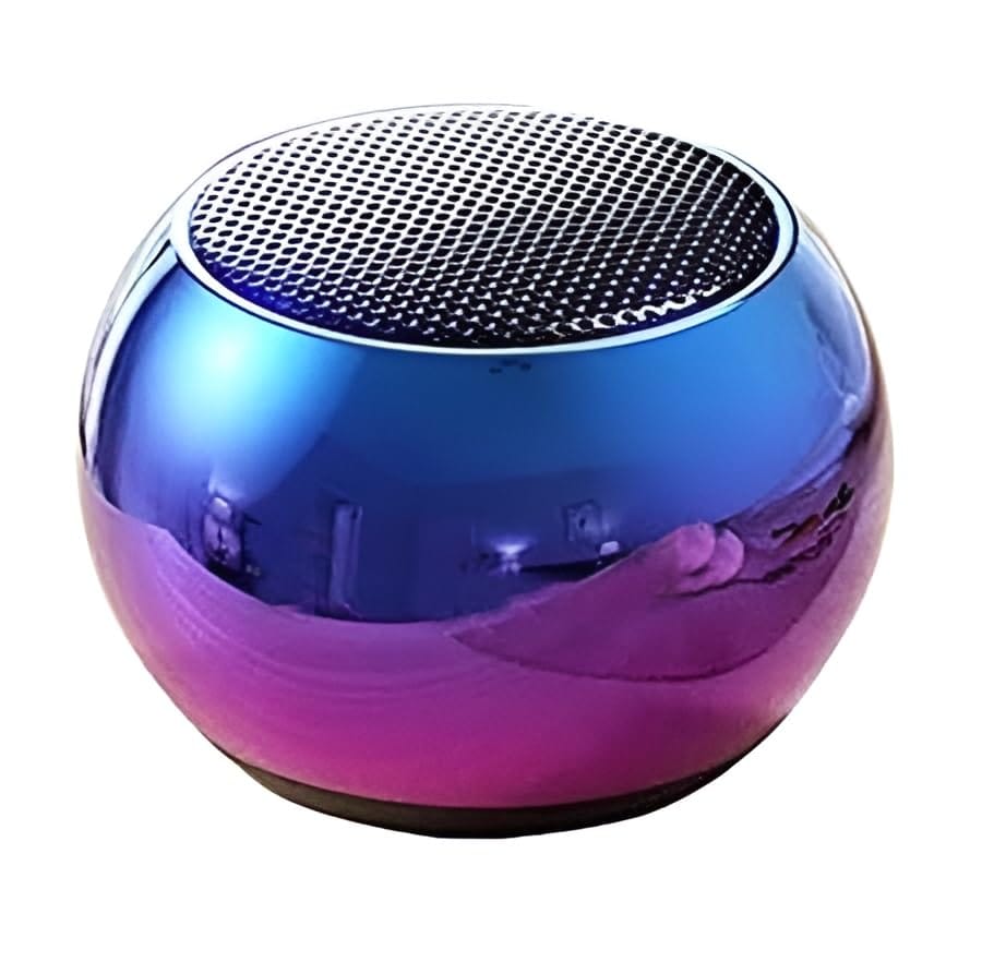 Mini Speaker Boost 4 Colorful Wireless Bluetooth Speaker Mini Electroplating Round Steel Speaker (Random from 4 colour) Pack of 1