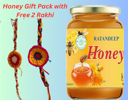 500gm Natural Honey with Free 2 Hand Made Rakhi Gift Pack