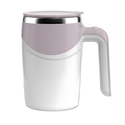 Stirring Coffee Mug | Magnetic Stirring Coffee Cup | Stainless Steel Mug For Milk | Travel Mixing Cup | Self Stirring Coffee Mug, Suitable For Coffee / Milk / Hot Chocolat | Battery Operated ( Battery Not Included)