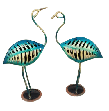 Kiran Handicrafts Graceful Crane Tea Light Holder iron Handcrafted For Living room,Office (Pack  of 2 )