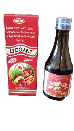 LYCOANT Lycopene with Zinc, Multivitamin, Multimineral, L-Lysine & Antioxidant Syrup