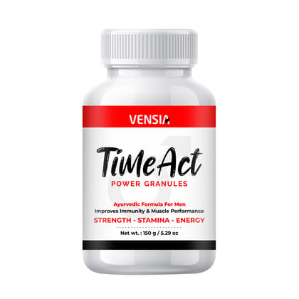 VENSIA HERBALS Timeact Power Granules 150g | Boost Immunity & Muscle Performance | Strengthen Stamina with Ashwagandha, Giloy, and More | Herbal Supplement for Energy | Natural Ingredients for Vitality | Support Overall Health | Immune System Booster