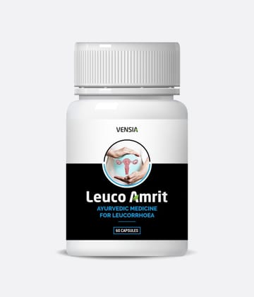 VENSIA HERBALS Leuco Amrit Capsules For Irritation, Foul Smell, Body Pain, Stress, Fatigue and Weakness - 60 Capsules