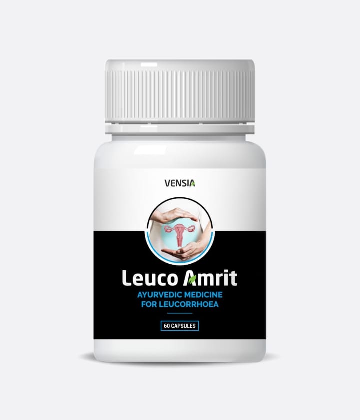 VENSIA HERBALS Leuco Amrit Capsules For Irritation, Foul Smell, Body Pain, Stress, Fatigue and Weakness - 60 Capsules