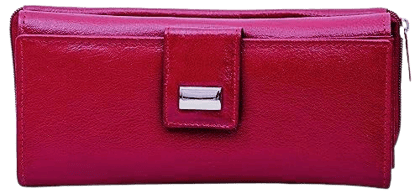 LEATHERMAN GENUINE LEATHER WOMENS WALLET-1638_Red