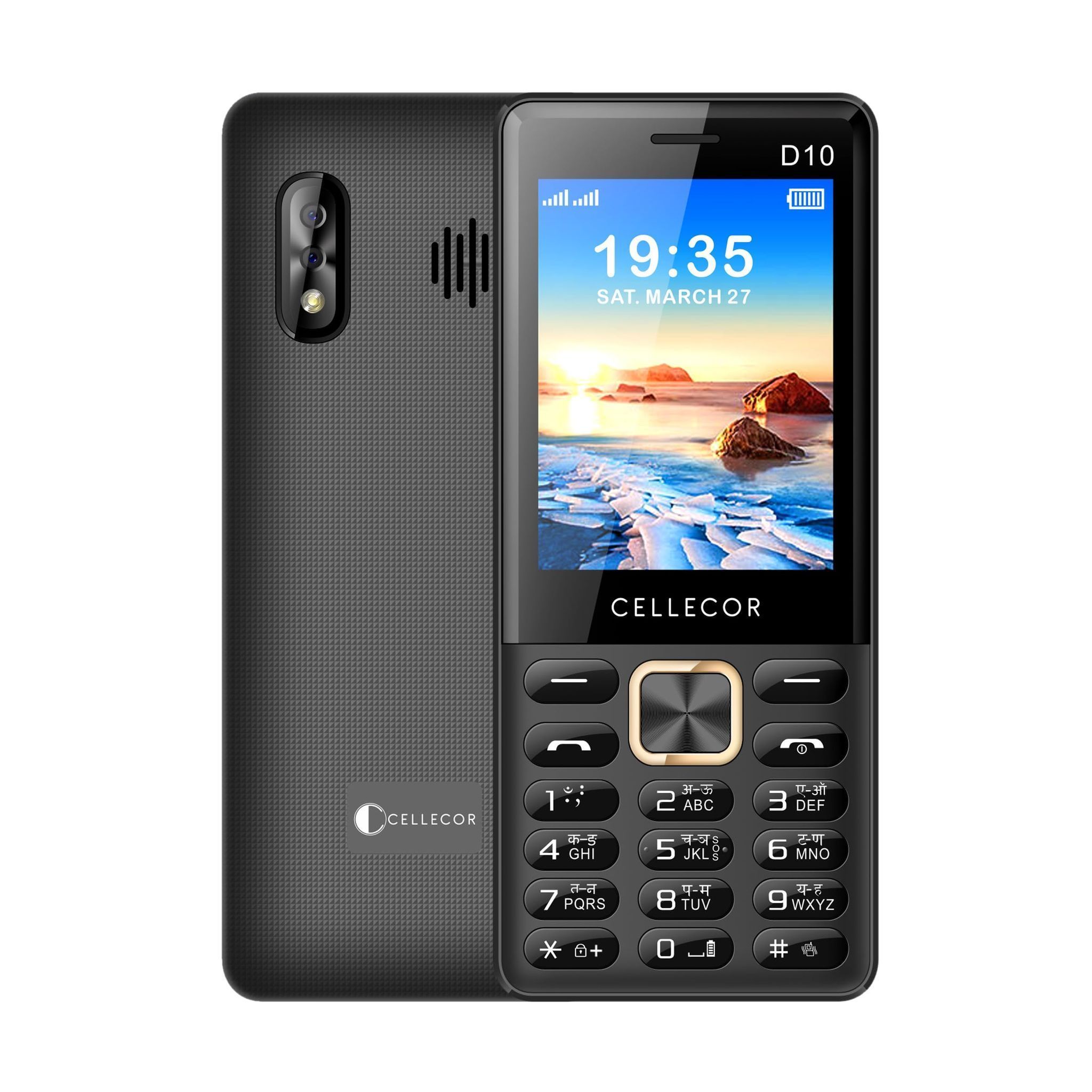 CELLECOR D10 Dual Sim Feature Phone with BIG BATTERY 2750 mAH|Dual Torch Light|Wireless FM|Rear Camera (BIG 2.8" DISPLAY)