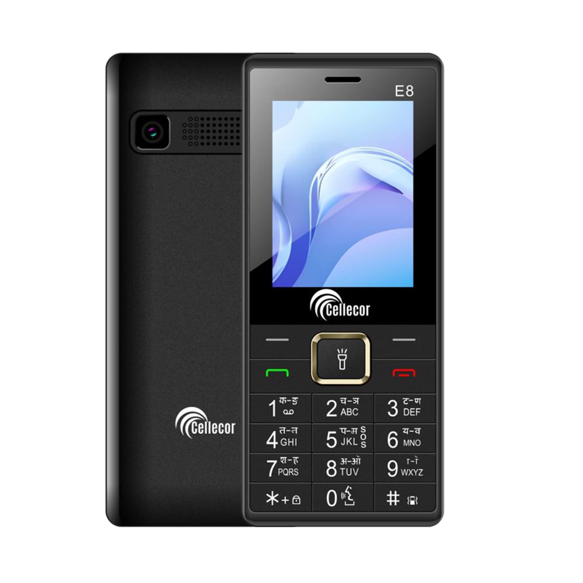 CELLECOR E8 Dual Sim Feature Phone 2750 mAH Battery with Vibration, Torch Light, Wireless FM and Rear Camera (2.4" Display)