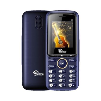 CELLECOR C9 Dual Sim Feature Phone 1000 mAH Battery with Vibration, Torch Light, Wireless FM (1.8" Display)