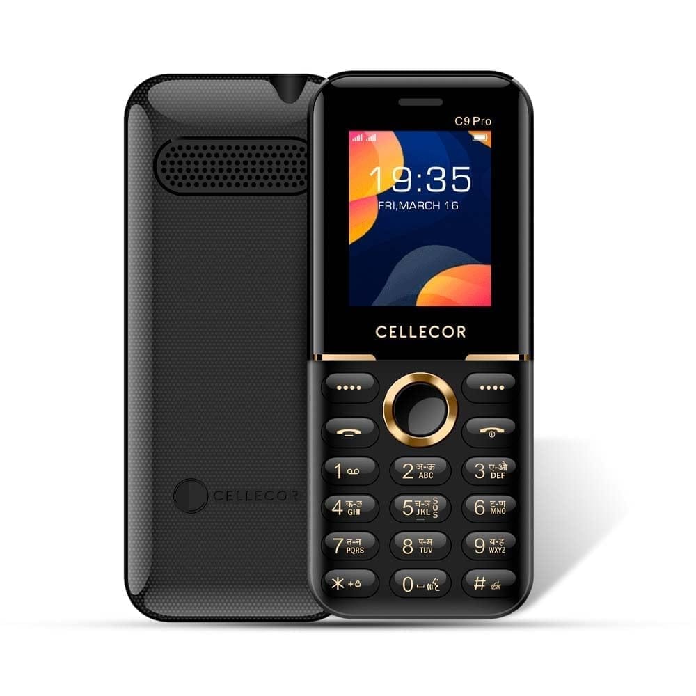 CELLECOR C9 PRO Dual Sim GSM Feature Phone with 1000 mAH Battery | Torch Light | Wireless FM |Auto Call Recording (1.8" Display)