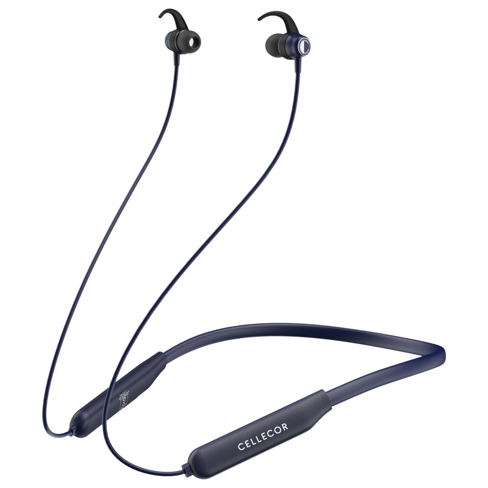 CELLECOR BS-2 Wireless Waterproof Bluetooth Earphone Neckband with Big 25 Hours Playtime (Blue)