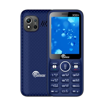 CELLECOR X50+ Dual Sim Feature Phone 2750 mAH Battery with Vibration, Mp3 & Mp4 Player, 3.5 mm Jack, Torch Light, Wireless FM and Rear Camera (2.8" Display)