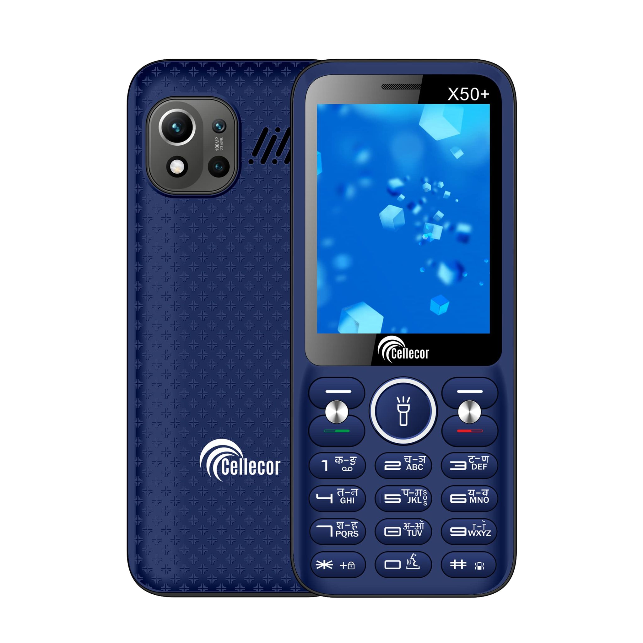 CELLECOR X50+ Dual Sim Feature Phone 2750 mAH Battery with Vibration, Mp3 & Mp4 Player, 3.5 mm Jack, Torch Light, Wireless FM and Rear Camera (2.8" Display)