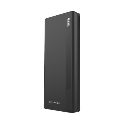 CELLECOR (CLPB-60 Plus) 10000mAH Lithium Polymer Power Bank | 12W Fast Charge | Dual USB Output | Dual Input-Type C & Micro USB | Power LEDs Indicator