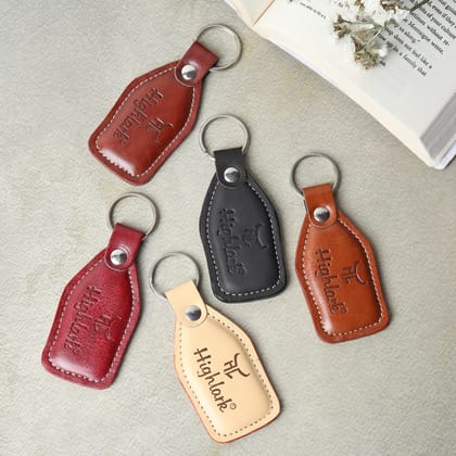 Highlark Premium And Exclusive Leather Keychain | Universal Fob Keychain | Key Ring Hook | Key Chain For Home, Office, Car & Bike | Heavy Duty Keychain For Men And Women