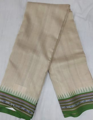 Tussar Karvati Kinar Plain Saree