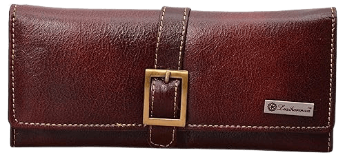 LEATHERMAN GENUINE LEATHER BROWN WOMENS WALLET-1620A_br