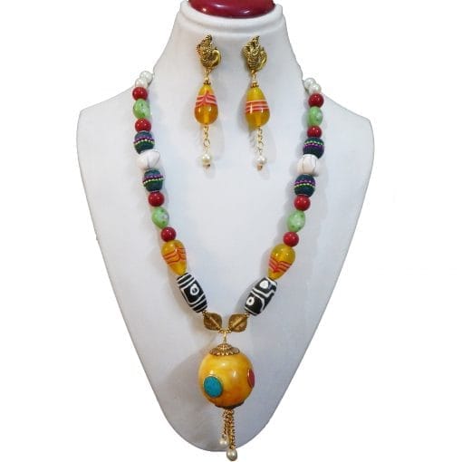 GLASS & NEPALI BEADED FANCY JEWELRY