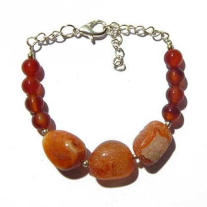 GEMSTONE CARNELIAN SACRAL CHAKRA SILVER BRACELET