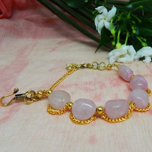 ROSE QUARTZ TUMBLE HEART CHAKRA BRACELET