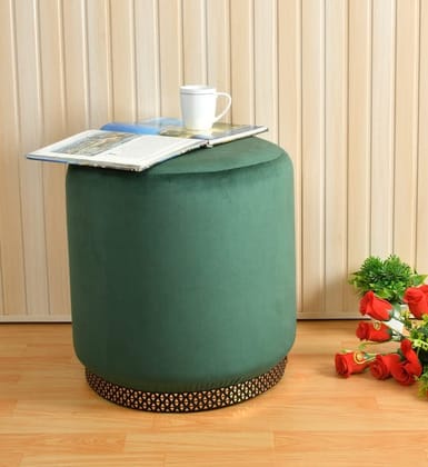 Rugsxerry Ottoman Pouffes for Sitting Stool for Living Room Sitting Puffy Wooden Stools Chair Living Room Furniture Footrest Pouf Foot Stool for Office Room Decor, 16x16x18 inch, Green