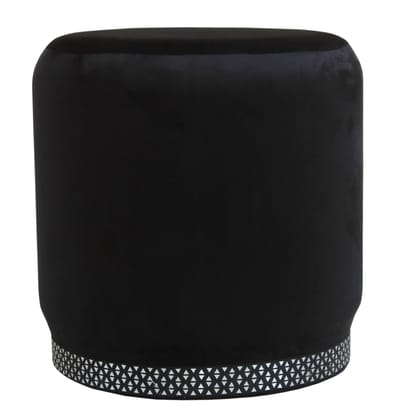 Rugsxerry Pouffes Sitting Stool for Living Room, Mudda Wooden Ottoman Stools, Pouffe Footstool, Pouff for Office Home Decoration & Dressing Table, 16x18 Inch, Black