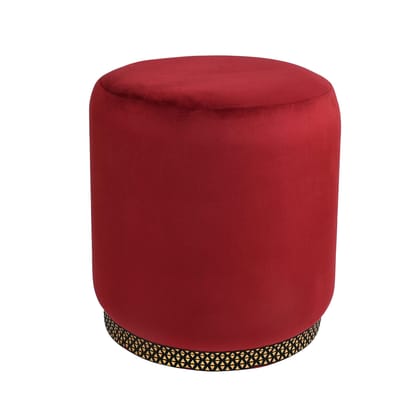 Rugsxerry Ottoman Pouffes for Sitting Stool for Living Room Sitting Puffy Wooden Stools Chair Living Room Furniture Footrest Pouf Foot Stool for Office Room Decor, 16x16x18 inch Maroon