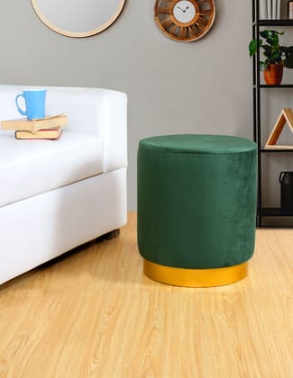 ShadowKart Sitting Stool Ottoman Pouffes for Living Room Sitting Bench Furniture Wooden Footrest Pouf Seat Puffy Foam Small Foot Stool for Office Home Decor, 16x16x18 Inch