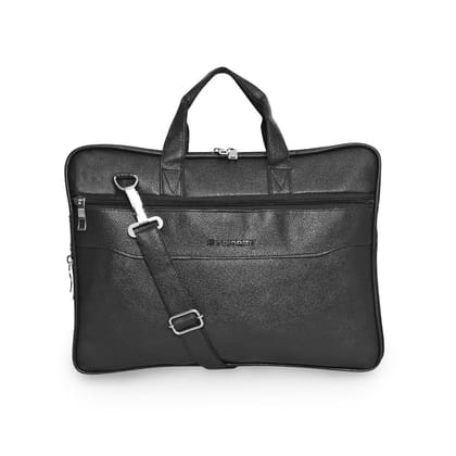 Priority Faux Leather Laptop Bag for Men and Women | Solid Shoulder Bag | Messenger Bag for Unisex | Office | Travel | Working | Fits 16 Inch