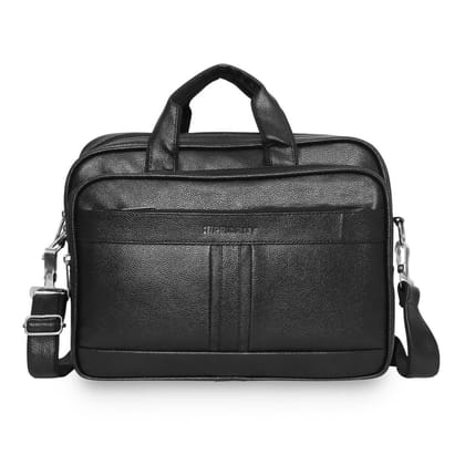 Priority Faux Leather Laptop Bag for Men and Women | Solid Shoulder Bag | Messenger Bag for Unisex| Office | Travel | Fits 14 Inch | Working