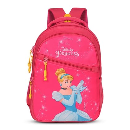 Priority Classic Disney Princess Printed Polyester School Backpack For Kids | Specially School Bag For Girls | 7 to 12 Years (16 Inch | Medium | Pink)