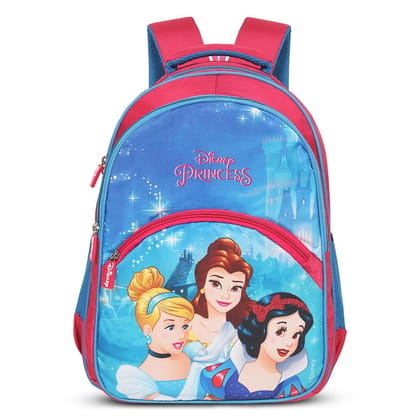 Priority Disney Princess Printed Polyester School Backpack For Kids | Specially School Bag For Girls | 7 to 12 Years (16 Inch | Medium | Blue)